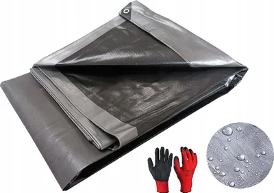 Produktbild von Ekspand | Plane 6x8m 260g - Silber-Schwarz - Frostbeständig- Wasserdicht - UV-Schutz