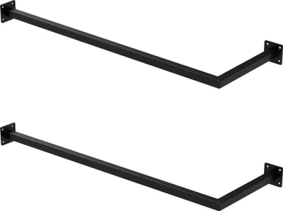 Obrázok produktu pre ML-Design sada 2 vešiakov, 30x90 cm, čierna farba, z ocele, v tvare L, vrátane montážneho materiálu