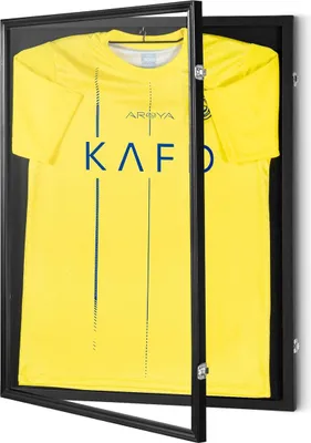 Produktbild von Jersey Display Frame Case, 24 x 32 x 1.5 in, Large Lockable Sport Jersey Shadow Box with 98% UV Protection PC Glass and Hangers, for Baseball Basketball Football Hockey Shirt and Uniform, Black