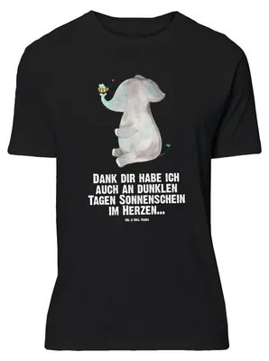 Produktbild von Mr. & Mrs. Panda Tshirt Elefant Biene - Schwarz - Geschenk, große Größen T-Shirt, Liebe, Hochzeitsgeschenk, Shirt, Liebesspruch, Lustige Sprüche, Lustiges, Liebesbeweis