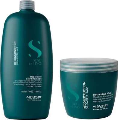 Obrázek produktu pro Alfaparf | Set Reconstruction - Šampon 1000 ml + maska 500 ml - Regenerující - S extraktem z bambusu