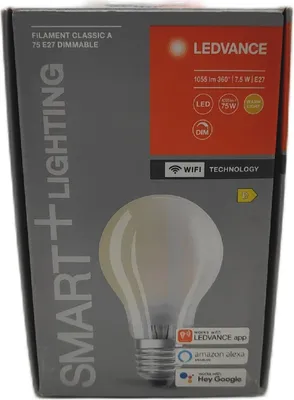 Produktbild von LEDVANCE Smart+ 7.5W 2700K E27 LED-Lampe, Birnenform, Sockel E27, 7,5 Watt, Warmweiß, 2700 K,  dimmbar, Amazon Alexa / Google Home,8kWh/1000h