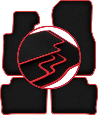 Image de Tapis de sol en moquette noir/rouge pour BMW 3 F30 2011-2018 4 pièces