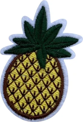 Produktbild von Ananas-Emblem-Aufnäher zum Aufbügeln, Grün, Braun