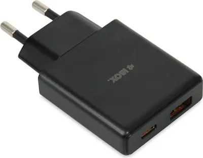 Produktbild von Ibox Universal Ladegerät C-43 Gan Pd30W Slim Usb A+C Schwarz (Iluc43B)