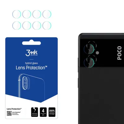 Produktbild von 3mk Hybridglas Lens Protection für Xiaomi POCO M4 5G Kamera Objektiv Kameralinse 0,16mm 6H (4 Stück)