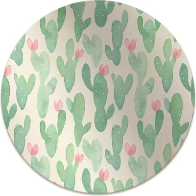 Obrázok produktu pre Okrúhla Podlahová ochranná podložka - Ochranná podložka pod stoličku - Podlahová podložka - 140x100 cm - Kaktusy