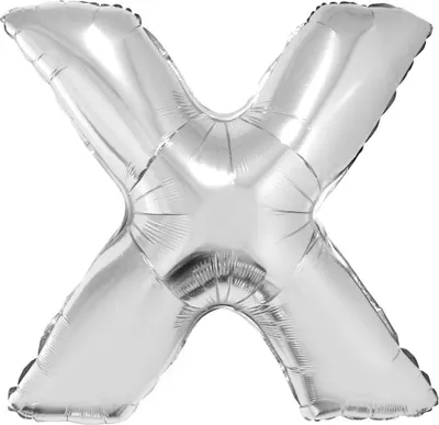 Produktbild von XXL Buchstaben Folienballon 100 cm - Silber Buchstabe X
