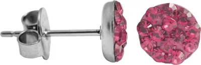 Produktbild von Kristalliner Ohrstecker Chirurgenstahl in verschiedenen Farben Größe - 6 mm Farbe - Pink