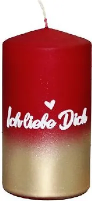 Produktbild von Spruchkerze "Ich liebe Dich", 130 x 70 mm, Geschenkkerze