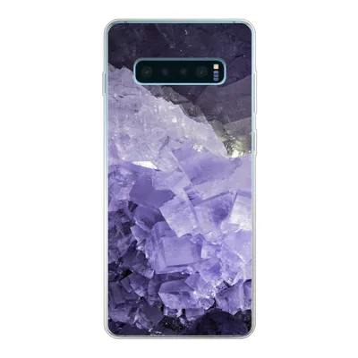 Produktbild von MuchoWow® Handyhülle Schutzhülle Hülle für Samsung Galaxy S10 Plus Naturstein - Lila - Kristalle Silikon Softcase Handy Hülle - Schutzhülle