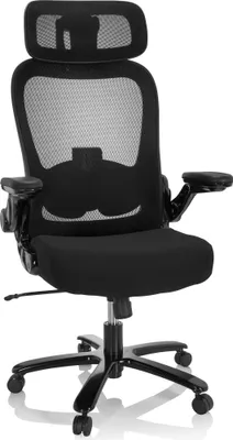 Produktbild von hjh OFFICE XXL Drehstuhl INSTRUCTOR SW I PRO Bürostuhl gepolstert bis 220 kg belastbar mit abklappbaren Armlehnen Stoff / Netzstoff für Büro, Zuhause