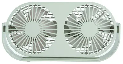 Produktbild von USB Ventilator, Mini Tischventilator Klein Tragbar 360° Drehung Doppelkopf USB Ventilator mit 3 Geschwindigkeiten, Aroma Funktion, USB Lüfter Geräuscharm, USB Fan, für Büro, Zuhause und im Freien