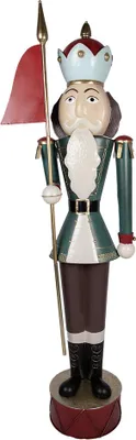 Immagine prodotto di Clayre & Eef decorazione natalizia figura schiaccianoci 67x41x210 cm verde rosso metallo