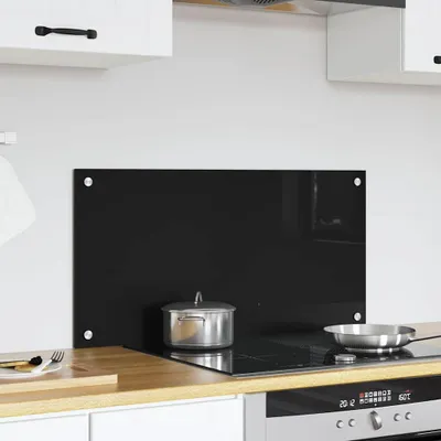 Produktbild von "Sonderangebot" Küchenrückwand Schwarz 80x40cm Gehärtetes Glas - Küchenersatzteile GermanyMöbel8881955