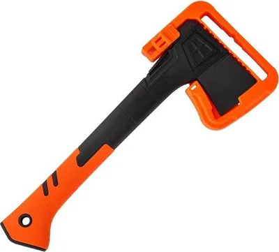 Zdjęcie produktu dla Siekiera uniwersalna 680 g z trzonkiem z włókna szklanego i ostrzem ze stali węglowej - długość 35 cm - siekiera ogrodowa i leśna - kompaktowa siekiera kempingowa z osłoną ostrza