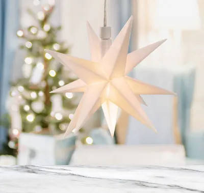 Image de Étoile de Noël LED en 3D à suspendre 12cm Étoile lumineuse de Noël Décoration