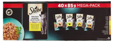 Productafbeelding van Sheba Mini Filets – Verse stukjes in saus, verkrijgbaar met gevogelte voor volwassen katten – 40 stuks x 85 gram – Verpakking van 85 gram (40 stuks)
