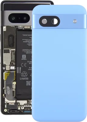 Image de Pour Google Pixel 8a Couvercle de batterie Backcover avec lentille de caméra Pièce de rechange Bleu
