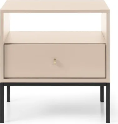 Produktbild von Schlafzimmertisch, kleiner Tisch - Betttisch, - Nachttisch, Couchtisch,Nachtschränkchen, Nachtkonsolen - Nachttisch Melody MS54 Beige + Schwarz