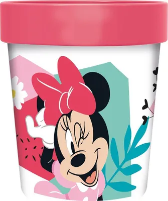 Produktbild von Tataway Disney Pinker Kunststoffbecher für Mädchen, Minnie, 260 ml, mit rutschfestem Boden