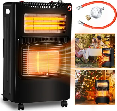 Produktbild von Jopassy 4200 Watt Keramik-Gasheizer mit Gasdruckregler, Gasschlauch und Schutzhülle für Heizkomfort