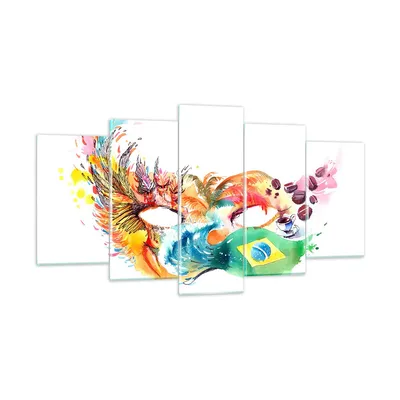 Produktbild von Bilder auf glas - Flagge Karneval Brasilien - 160x85cm - Glasbilder - Wandbilder - Kunstdruck - zum Aufhängen bereit - Wanddekoration aus Glas - Glas Bilder - Wandbild auf Glas - GEA160x85-3036