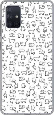 Produktbild von MuchoWow® Handyhülle Schutzhülle Hülle für Telefoonhoesje Samsung Galaxy A71 Mädchen - Katze - Muster - Mädchen - Kinder - Kinder Silikon Softcase Handy Hülle - Kartenbesitzer
