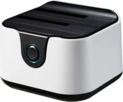 Produktbild von Dual-Dockstation TooQ TQDS-802BW 2.5"-3.5" HDD SATA USB 3.0 Weiß Schwarz