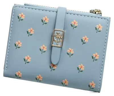 Produktbild von Geldbörse Damen Klein Florale Mini Kurzer Portemonnaie für Frauen mit RFID-Schutz, Kompakte Brieftasche mit Reißverschluss Münze