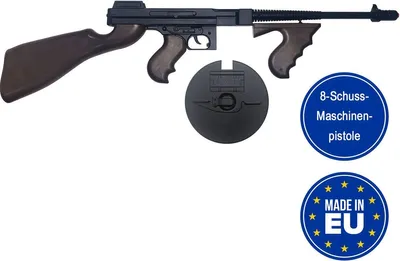 Produktbild von Spielzeug Tommy Gun Maschinengewehr Schwarz 76cm lang Gangster
