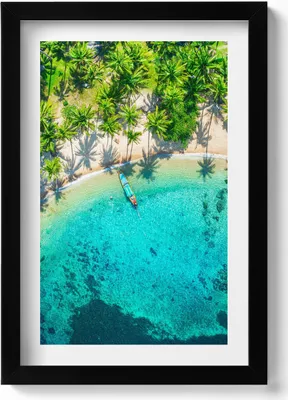 Produktbild von Tropischer Strand in Koh Tao– Wandbild mit Rahmen – Gerahmtes Bild  – Wanddekoration – 20x30 cm – Schwarz