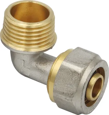 Produktbild von Pipetec Schraubfitting Winkel Bogen 16x2 mm 90° 1/2 Zoll AG Verbundrohr