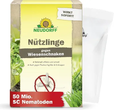 Nützlinge gegen Wiesenschnaken Maulwurfsgrillen Erdraupen 50 Mio. SC-Nematoden wirkt sofort