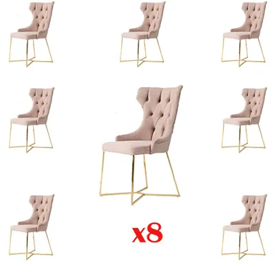 Produktbild von Design 8x Stühle Gruppe Set Polster Esszimmer Stuhl Garnitur Sessel Gastro Neu