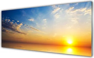 Produktbild von Glasbilder 125x50 Wandbild Druck auf Glas Sonnenaufgang Meer Wolken Landschaft