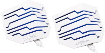 Produktbild von LogiLink Stereo Active Speaker, Tragbar, 3-Wege, 25 - 20000 Hz, Weiß, Verkabelt, 3,5 mm