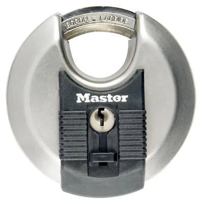 Produktbild von MASTER LOCK Disc-Vorhängeschloss [Schlüssel] [Edelstahl] [Außenbereich] M50EURD - Ideal für Lagerräume, Garagen etc.