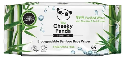 CHUSTECZKI BAMBUSOWE NAWILŻANE DLA DZIECI 64 szt. - CHEEKY PANDA