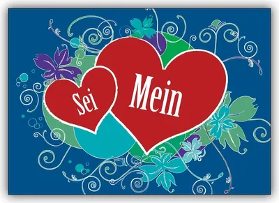 Produktbild von Tolle Valentinskarte, Liebeskarte mit viel Herz “Sei mein”