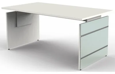 Produktbild von Schreibtisch Lugano Glas BxT 160x80cm weiß
