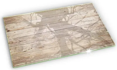 Produktbild von Glas Grabkerzen Untersetzer Motiv Gummifüße - 52x30 cm - Holzbretter