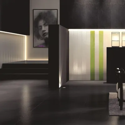 Imagen del producto de CASA39, baldosas de un solo color, negras, de 90x90 cm, marca Casalgrande Padana, para arquitectura