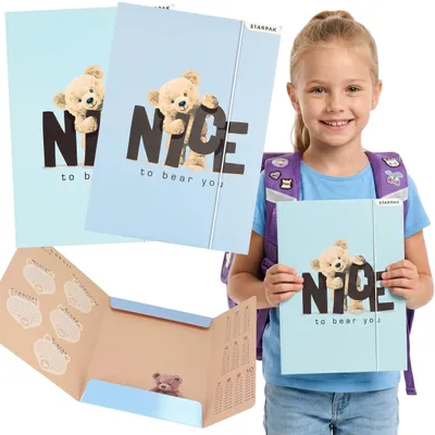 Produktbild von Bär A4 Sammelmappe mit Gummiband für Mädchen, für Dokumente und Zeichnungen