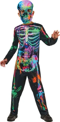 Immagine prodotto di Costume da scheletro Bonesky Graffiti per bambini taglia XS