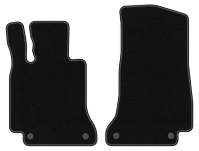 Immagine prodotto di Tappetini anteriori in moquette per Mercedes C W205 con poggiapiede 2015- (station wagon/berlina) – 2 pezzi, neri, su misura – Wielganizator BASIC