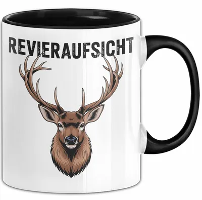 Produktbild von Hirschjäger Jagd Tasse Geschenk Bezirksaufsicht Spruch (Schwarz)