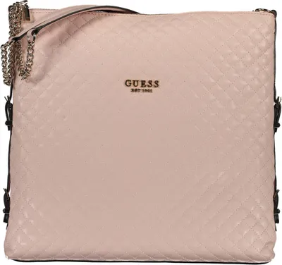 Produktbild von Stylische Rosafarbene Damenhandtasche mit Kettenhenkeln und Details.