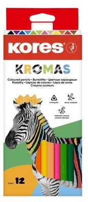 Obrázek produktu pro Kores BB93391 Kores trojhranné barevné tužky "Kromas", krabička 12 ks