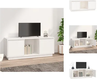 Produktbild von vidaXL TV-Schrank Weiß 110,5x35x44 cm Massivholz Kiefer - TV-Möbel